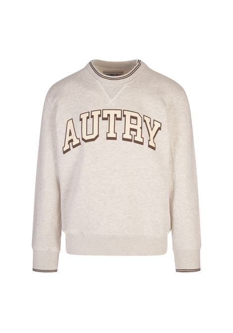 AUTRY Felpa In Jersey Compatto Grigio Con Logo - AUTRY