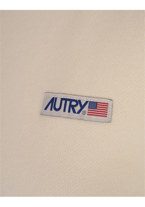 Felpa Crema Con Logo Label AUTRY | SWPW01JS