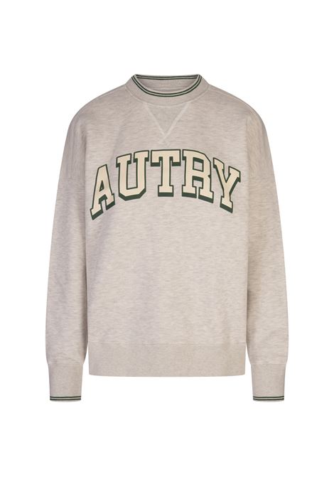 AUTRY Felpa In Jersey Compatto Grigio Con Logo - AUTRY