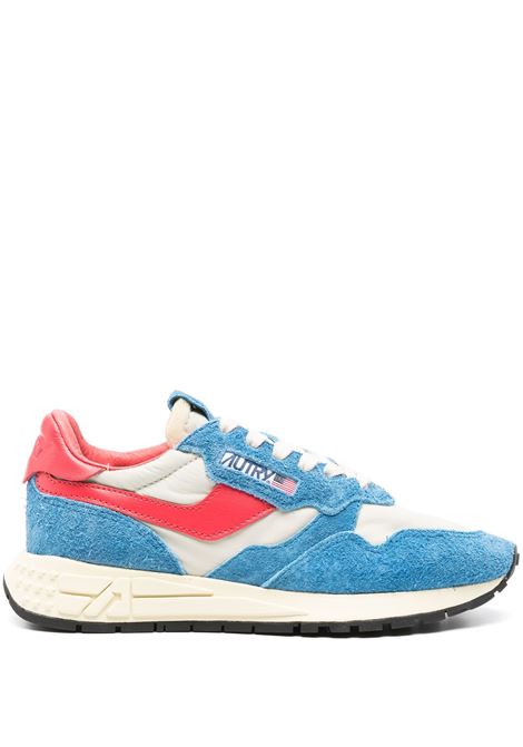 Reelwind Low Sneakers In Blue and Red Nylon and Suede AUTRY | WWLWHN10