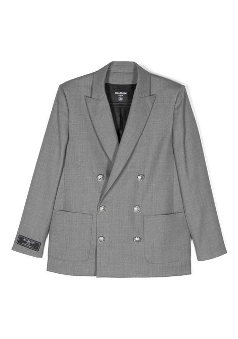 Blazer Doppiopetto Pierre Balmain Grigio BALMAIN KIDS | BV2Q14-I0231810