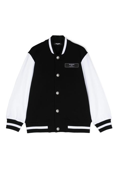 Pierre Balmain Bomber Jacket In Black and White BALMAIN KIDS | BV4R40-Z0081930BC