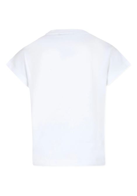 White T-Shirt with Roman Style Logo BALMAIN KIDS | BV8A81-Z1751100NE