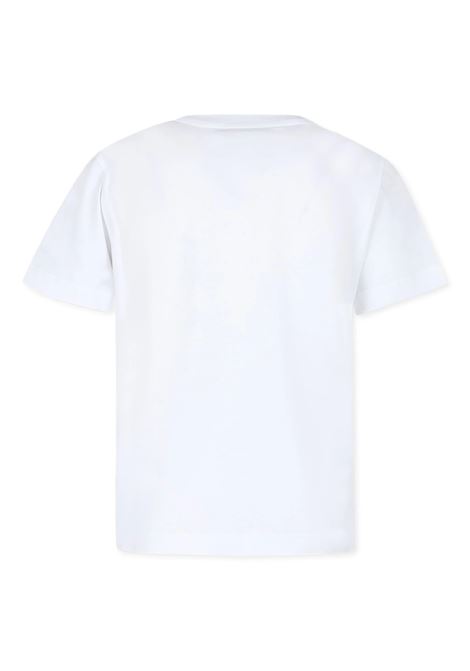 White T- Shirt with Embroidered Roman Style Logo BALMAIN KIDS | BV8R51-Z0082100NE