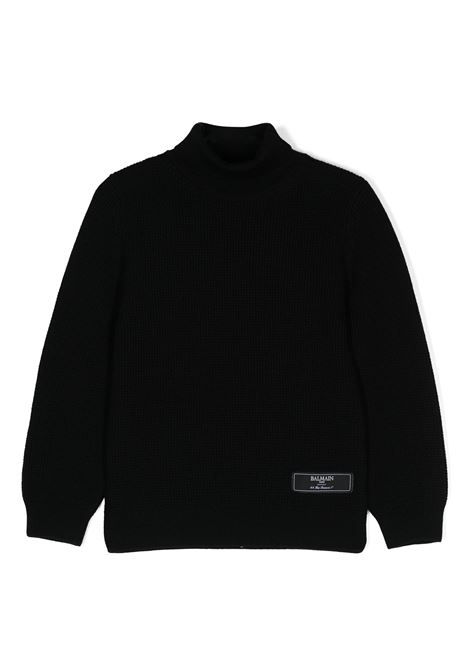 Pierre Balmain Pullover In Black Wool BALMAIN KIDS | BV9P70-Z2359930