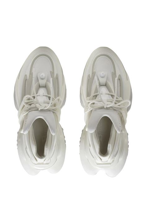 White Unicorn Sneakers In Leather and Neoprene BALMAIN | AN0VF724KNLR0FA