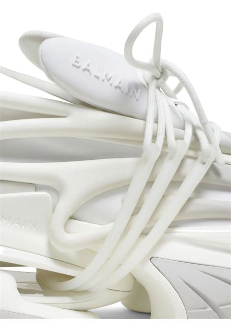 White Unicorn Sneakers In Leather and Neoprene BALMAIN | AN0VF724KNLR0FA