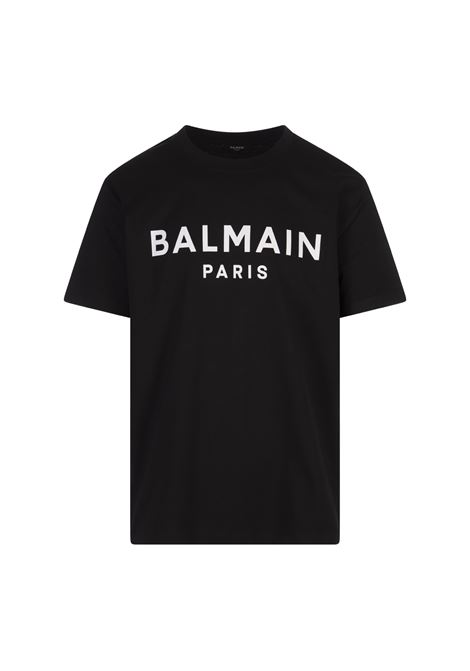 T-Shirt Nera Con Logo Balmain Paris BALMAIN | DH1EG000BB73EAB