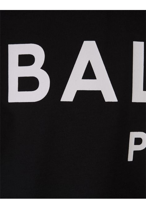 T-Shirt Nera Con Logo Balmain Paris BALMAIN | DH1EG000BB73EAB