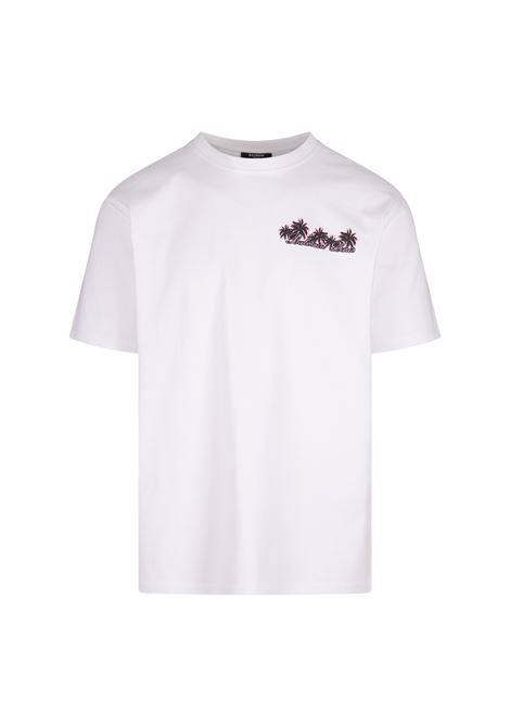 White T-Shirt With Balmain Club Print BALMAIN | DH1EG000GD82GCS