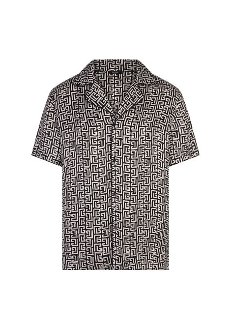 Bowling Shirt with All-Over Monogram BALMAIN | DH1HN065VF40EAB