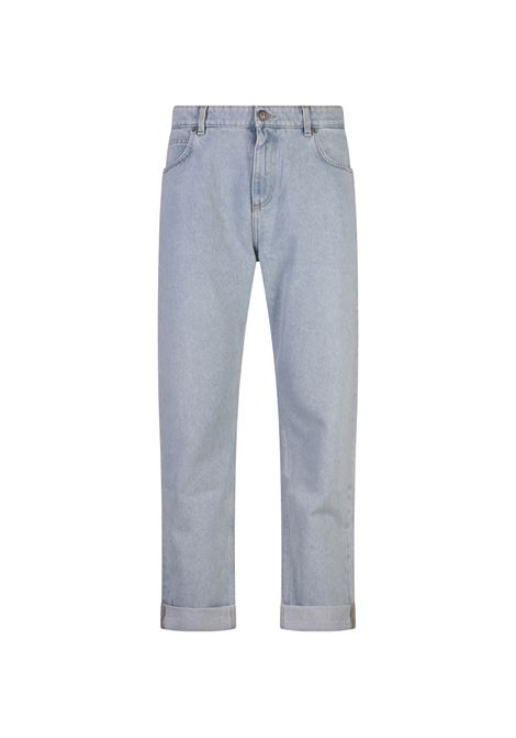 Light Blue Denim Regular Fit Jeans BALMAIN | DH1MI043DE596FC