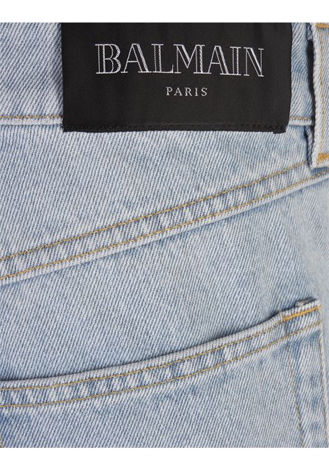 Light Blue Denim Regular Fit Jeans BALMAIN | DH1MI043DE596FC