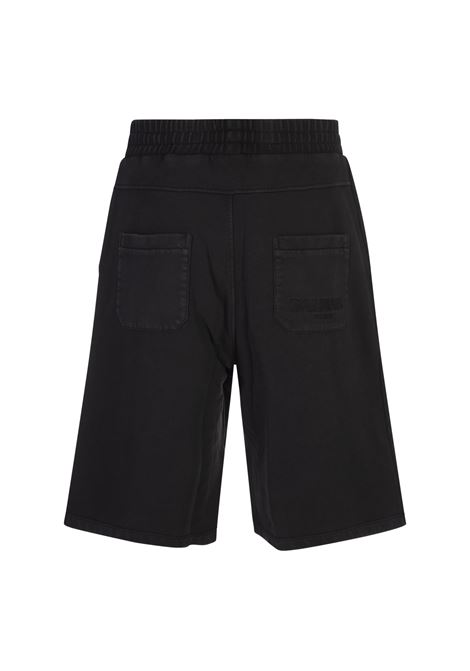 Black Cotton Bermuda Shorts With Balmain Vintage Logo BALMAIN | DH1OA125BC76YGD