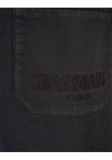 Black Cotton Bermuda Shorts With Balmain Vintage Logo BALMAIN | DH1OA125BC76YGD