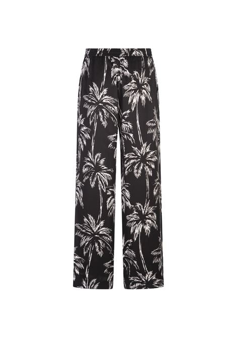 Black Pyjama Pants With Palm Print BALMAIN | DH1PQ260VF43EAB