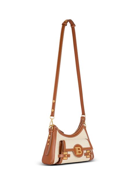 Beige B-Buzz Hobo Bag In Canvas And Leather BALMAIN | DN1BT905TCFEGEM