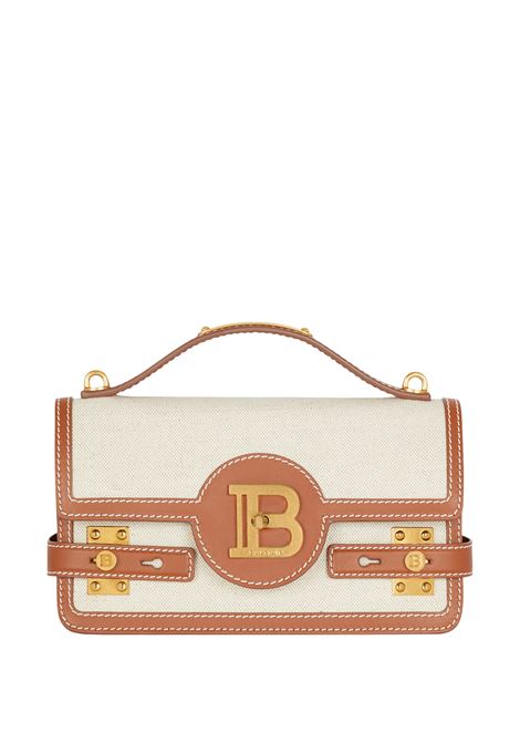 Borsa B-Buzz In Tela e Pelle Marrone Chiaro BALMAIN | DN1DA829TCFEGEM