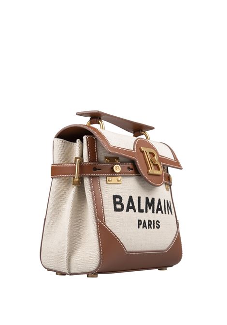 Beige B-Buzz 23 Bag In Canvas And Leather BALMAIN | DN1DB530TCFEGEM