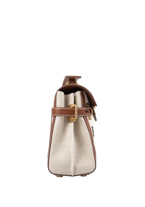 Beige B-Buzz 23 Bag In Canvas And Leather BALMAIN | DN1DB530TCFEGEM