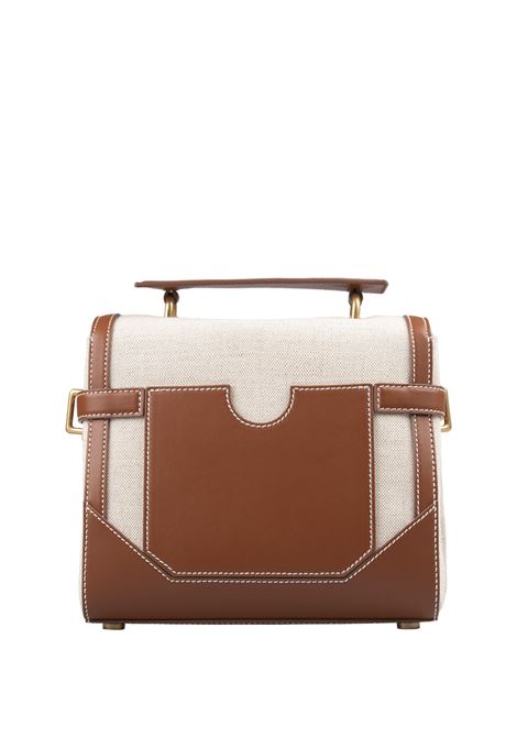 Beige B-Buzz 23 Bag In Canvas And Leather BALMAIN | DN1DB530TCFEGEM