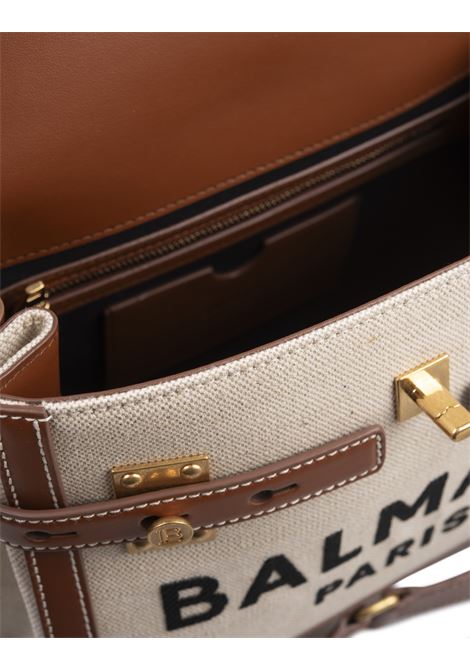 Beige B-Buzz 23 Bag In Canvas And Leather BALMAIN | DN1DB530TCFEGEM