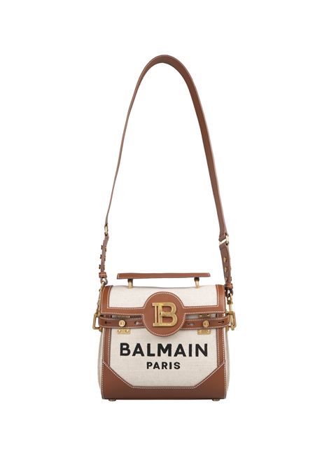 Beige B-Buzz 23 Bag In Canvas And Leather BALMAIN | DN1DB530TCFEGEM