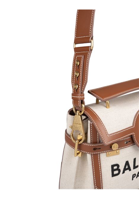 Beige B-Buzz 23 Bag In Canvas And Leather BALMAIN | DN1DB530TCFEGEM