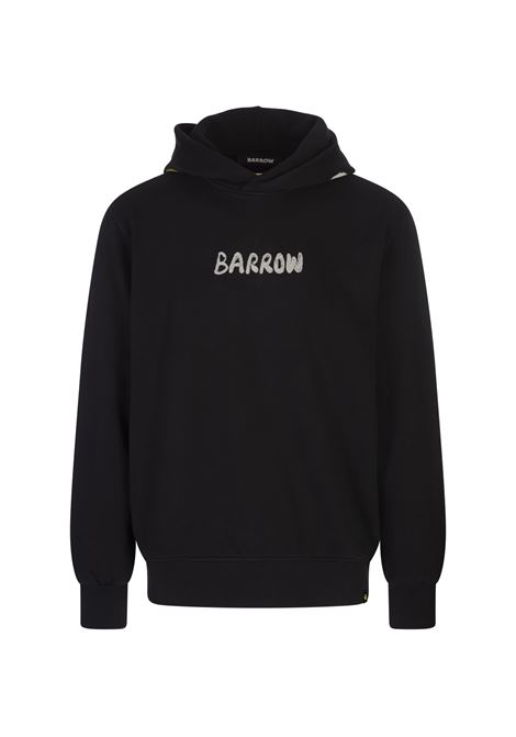 Black Hoodie With Logo Lettering On Chest And Hood BARROW | F4BWUAHS042110