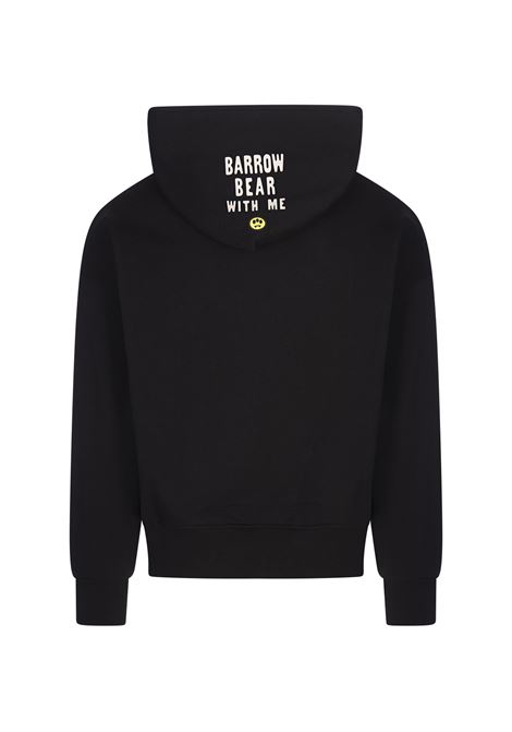 Black Hoodie with Bear Patch and Print on Hood BARROW | F4BWUAHS152110