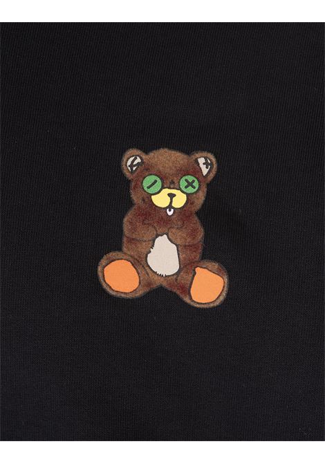 Black Hoodie with Bear Patch and Print on Hood BARROW | F4BWUAHS152110