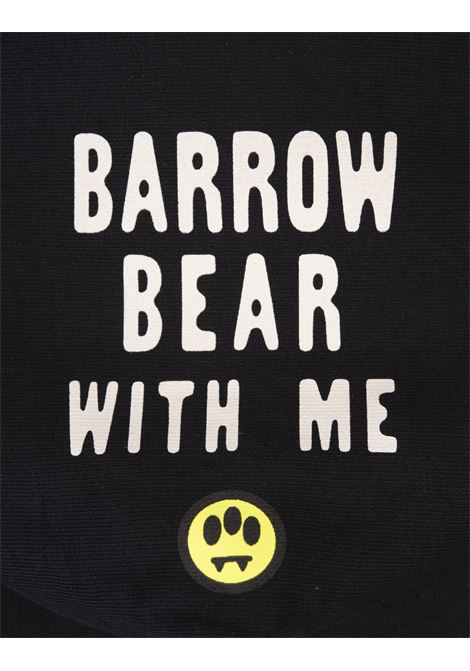 Black Hoodie with Bear Patch and Print on Hood BARROW | F4BWUAHS152110