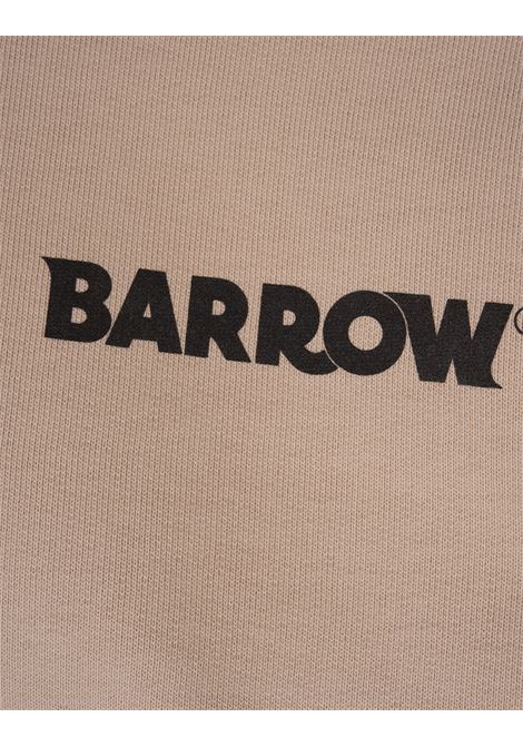 Beige Crew Neck Sweatshirt With Logo and Smile BARROW | F4BWUASW133092