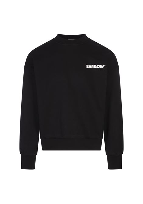 Black Crew Neck Sweatshirt With Logo and Smile BARROW | F4BWUASW133110