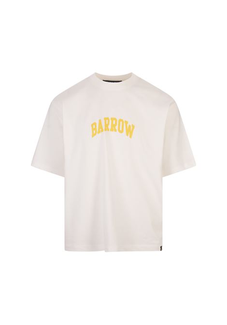 White T-Shirt With Logo and Stickers Print BARROW | F4BWUATH067002