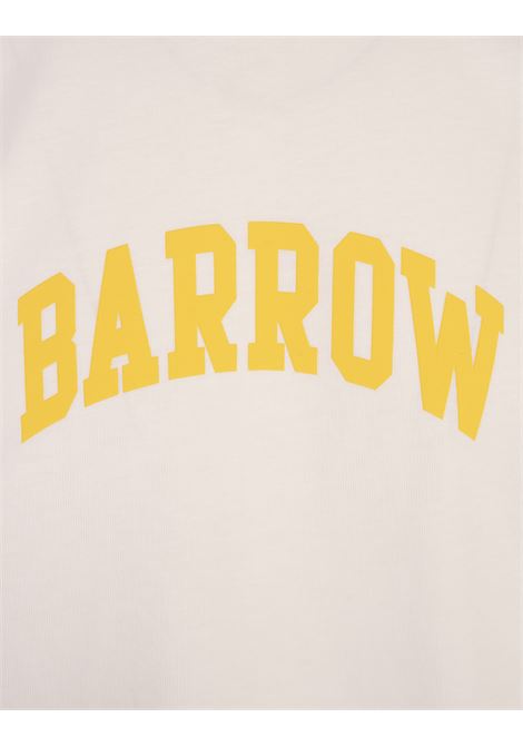 White T-Shirt With Logo and Stickers Print BARROW | F4BWUATH067002