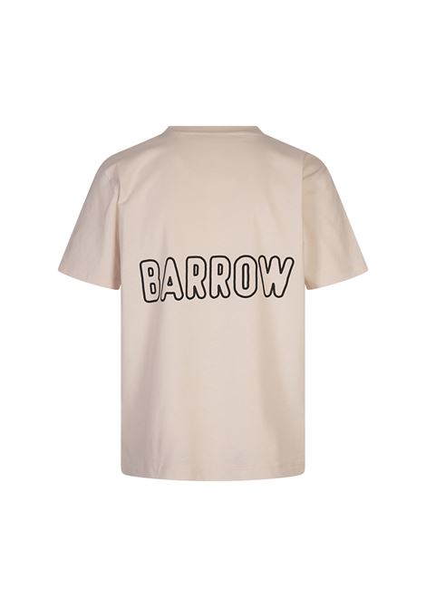 White T-Shirt With Flock Print BARROW | F4BWUATH074BW009