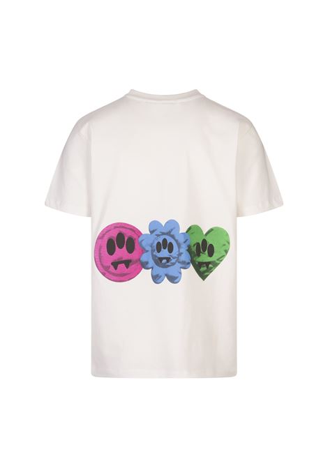 White T-Shirt With Double Lettering and Graphic Printing With Smile BARROW | F4BWUATH075002