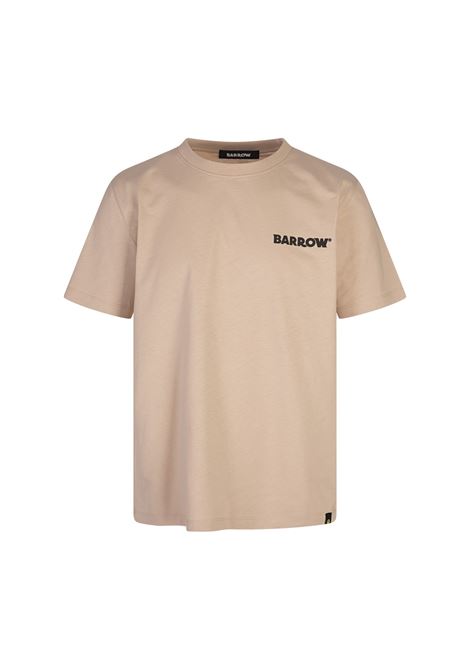 Beige T-Shirt With Logo and Smile BARROW | F4BWUATH134092