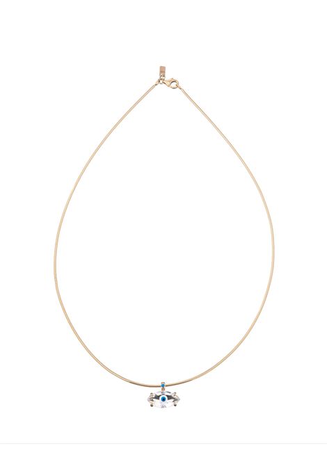 Turquoise Fortuneye Protection Necklace BEA BONGIASCA | EN390YGS-NX5T