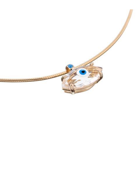 Turquoise Fortuneye Protection Necklace BEA BONGIASCA | EN390YGS-NX5T