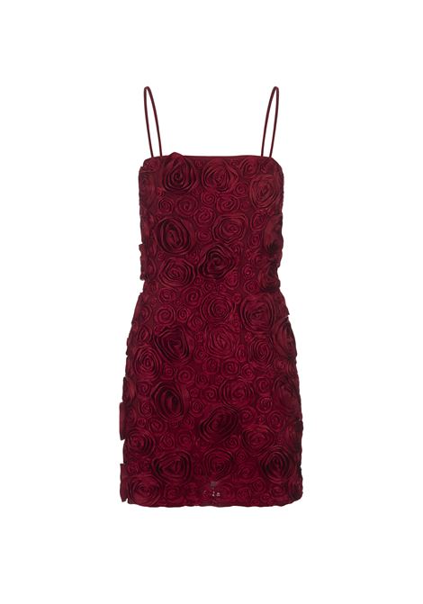 Red Slip Dress With 3D Rose Embroidery BLUMARINE | 2A512AR0315