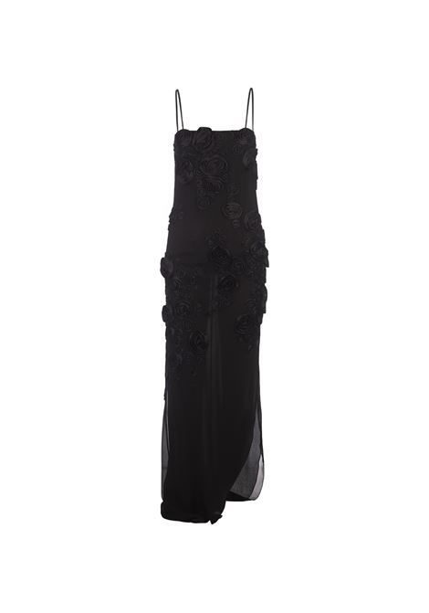 Long Black Dress With Rose Embroidery BLUMARINE | 2A527AR0990