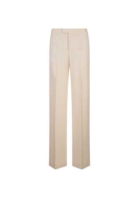 BLUMARINE Pantaloni Wide Leg In Viscosa Crepe Bianca - BLUMARINE