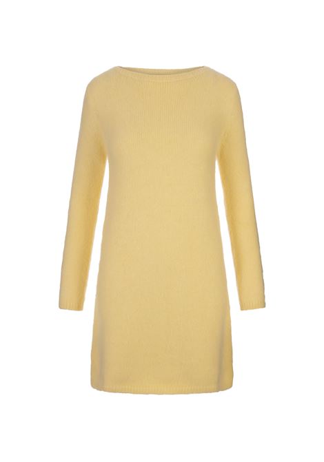 BLUMARINE Abito Corto Giallo Con Cut-Out a Cuore e Cristalli - BLUMARINE