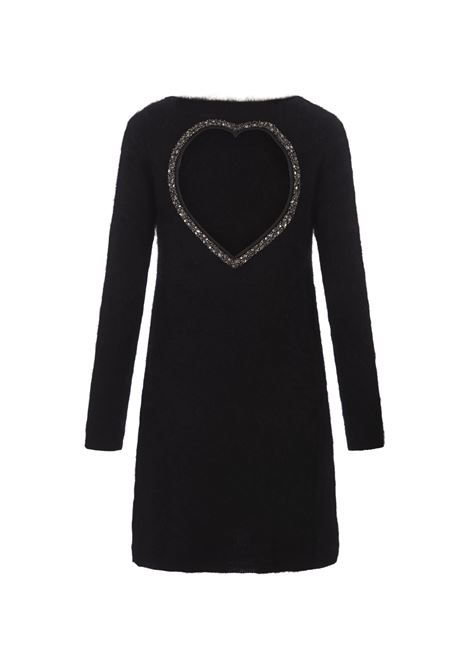 Abito Corto Nero Con Cut-Out a Cuore e Cristalli BLUMARINE | 4A199AN0990