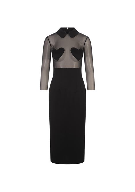 BLUMARINE Abito Midi Nero Con Applicazioni - BLUMARINE