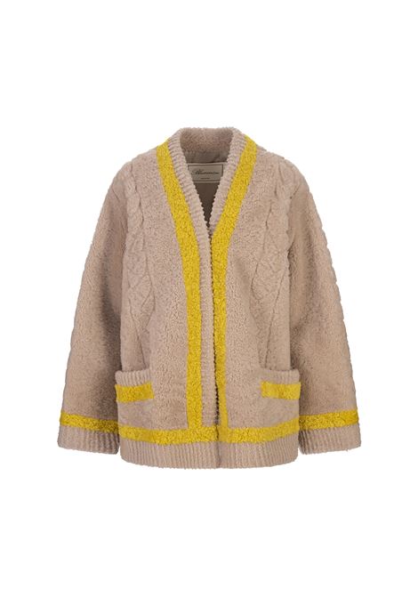 Beige and Yellow Short Fur Coat BLUMARINE | 4L034AP8062