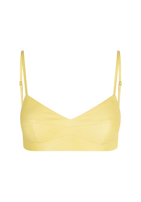 BLUMARINE Top Bra In Pelle Gialla - BLUMARINE