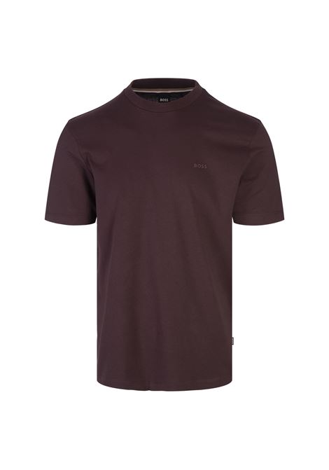 BOSS T-Shirt Bordeaux Con Logo Stampato In Gomma - BOSS